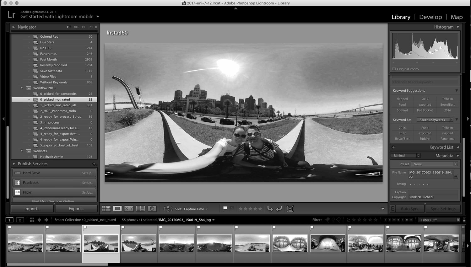 Use Adobe Lightroom to edit 360° Panoramic Photos